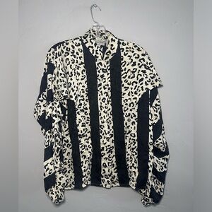 Vintage Adrianna Papell leopard print silk blouse - Sz.8